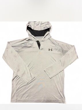 Under Armour HeatGear Gray Lightweight Hooded Pullover Top M
